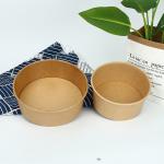 Disposable Kraft Paper Bowls Takeaway Packaging Meal Bowl Customized LOGO
