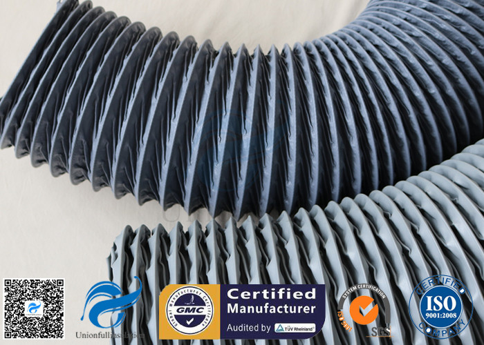 HVAC Flexible Air Duct PVC Coated Fiberglass Fabric Grey 200MM Hose Waterproof