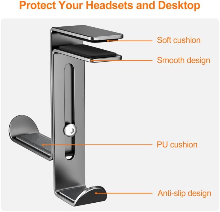 Powder Coated Multifunctional Headphone Stand with Custom Logo and Adjustable Stand