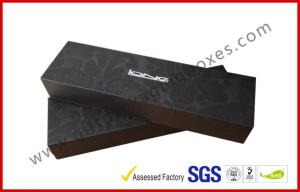 Quality Luxury Black Rectangle Cosmetic Packaging Boxes With Customized Foil Logo wholesale