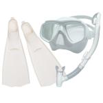 Underwater Diving Mask Snorkel Fins Swimming Flipper Tempered Glass