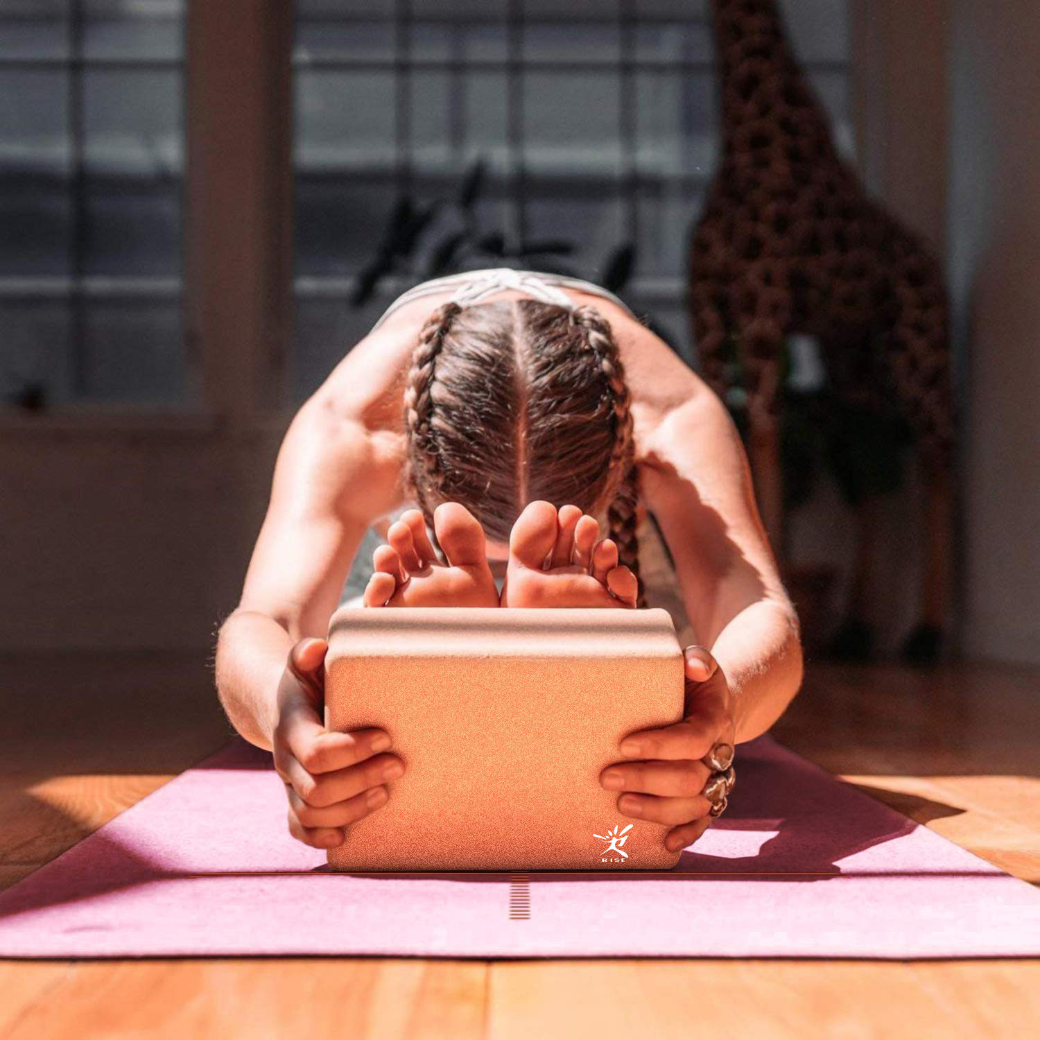 Custom Logo Recyclable Wholesale Solid Natural Cork Yoga Block For Indoor Yoga Exercise