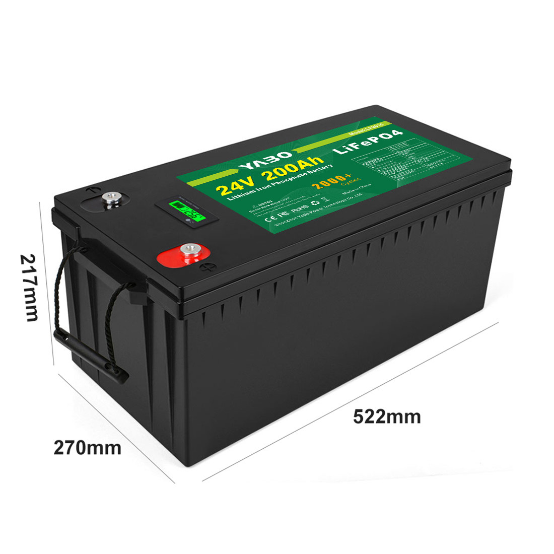 25.6 V Lifepo4 Battery Pack 24V 200Ah Lithium Ion For Storage Energy System Deep Cycle