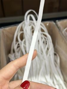 Quality 6.5mm Polyester Spandex Flat Ear Loop For N95 Face Mask White wholesale