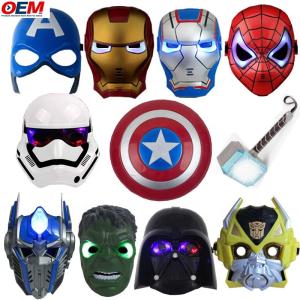 Quality Custom Halloween Masks PVC Superhero Spider Iron Hero Hulk Captain America Masks Cosplay Costumes Face Mask wholesale