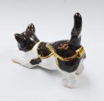 Promotional custom cat animal jewelry box metal cat trinket boxes cat shaped