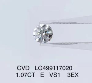 Quality 1.07 Ct 3EX Round Lab Grown Diamond Jewelry CVD VS1 E Color Diamond wholesale