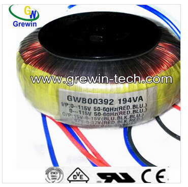 toroidal transformer coil for voltage stabilizer used for machine control