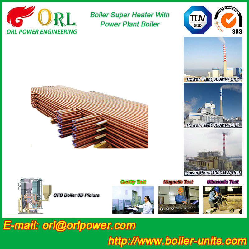 Circulating Fluidized Bed Boiler Superheater Coils , Gas Steam Superheaters
