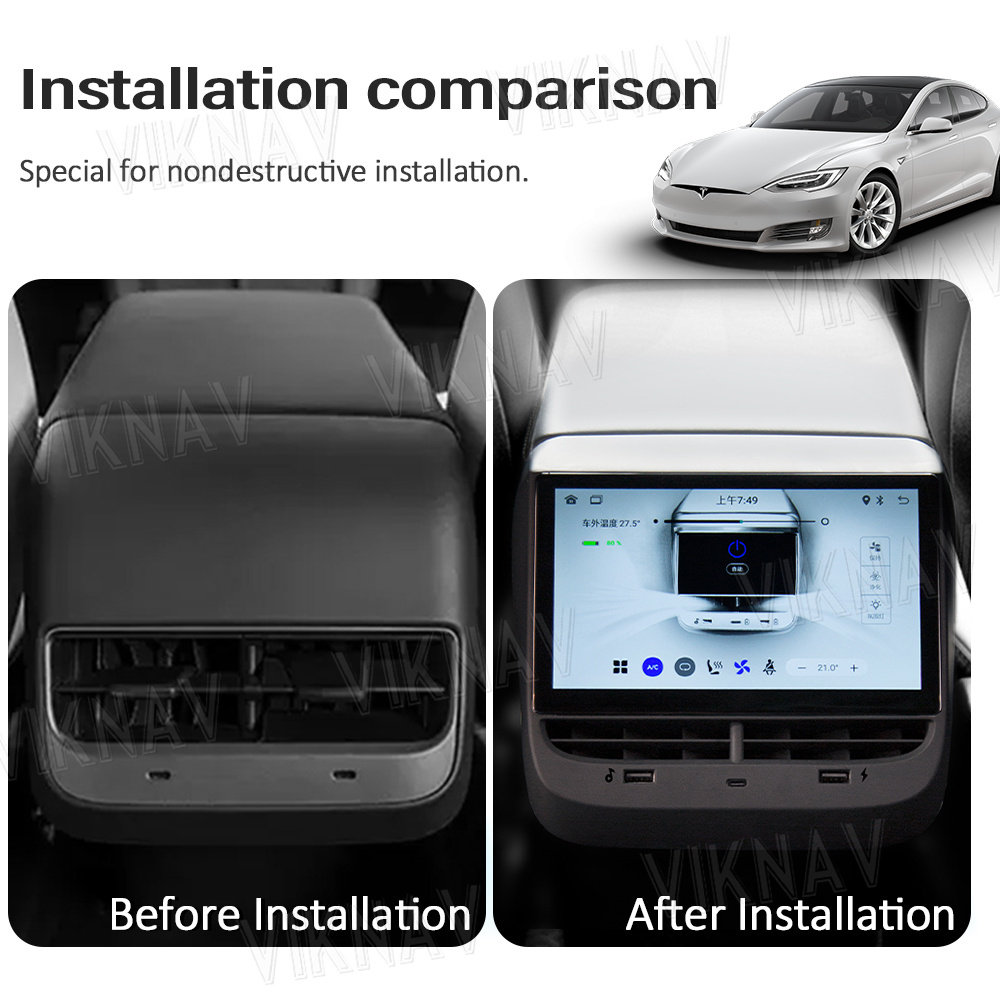 Android 12 Multimedia System For Tesla Model 3 Model Y Rear Display Touch Screen