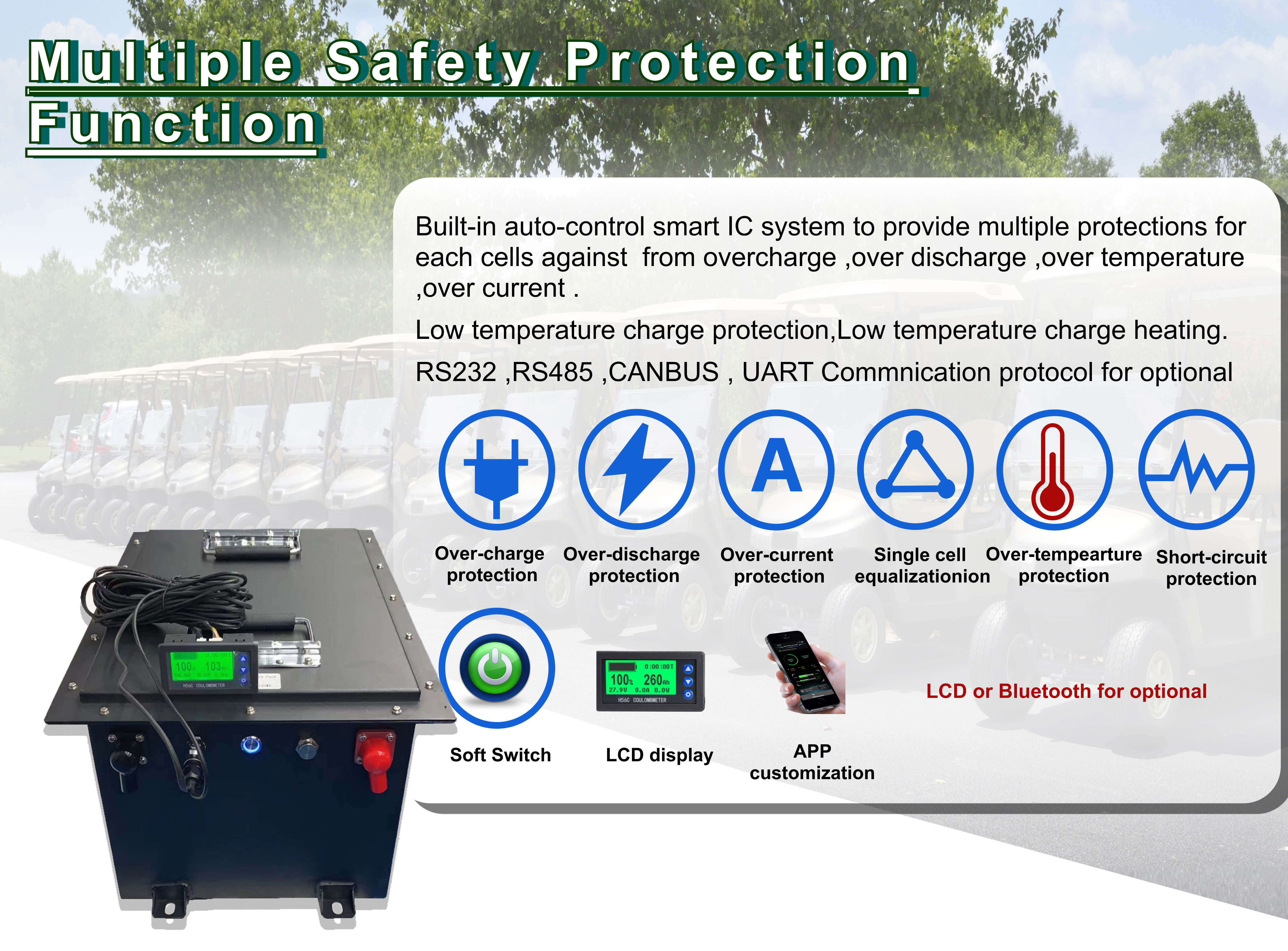 36V 100AH Leadyo LiFePO4 Golf Cart Lithium Batteries For Golf Cart 38.4V 100Ah LFP Battery