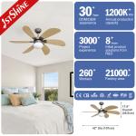 Remote Control Low Watt Ceiling Fan 42" Blade Size 3000K/4500K/6000K Color