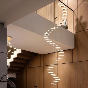 Quality Modern minimalist staircase long LED hanging Chandelier Lighting (WH-NC-73) wholesale