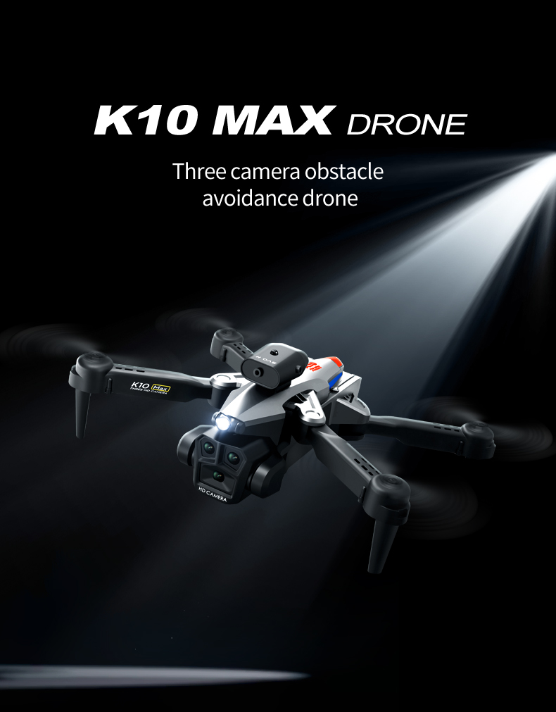 K10 Max Obstacle Avoidance Drone 4K Ultra HD Camera 2.4G RC Quadcopter Four-way Optical Flow Mini Foldable K10 Fpv Drones