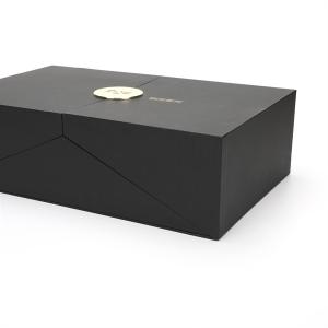 Quality UV coating Black Gift Boxes With Lids Art paper / Ivory board Material wholesale