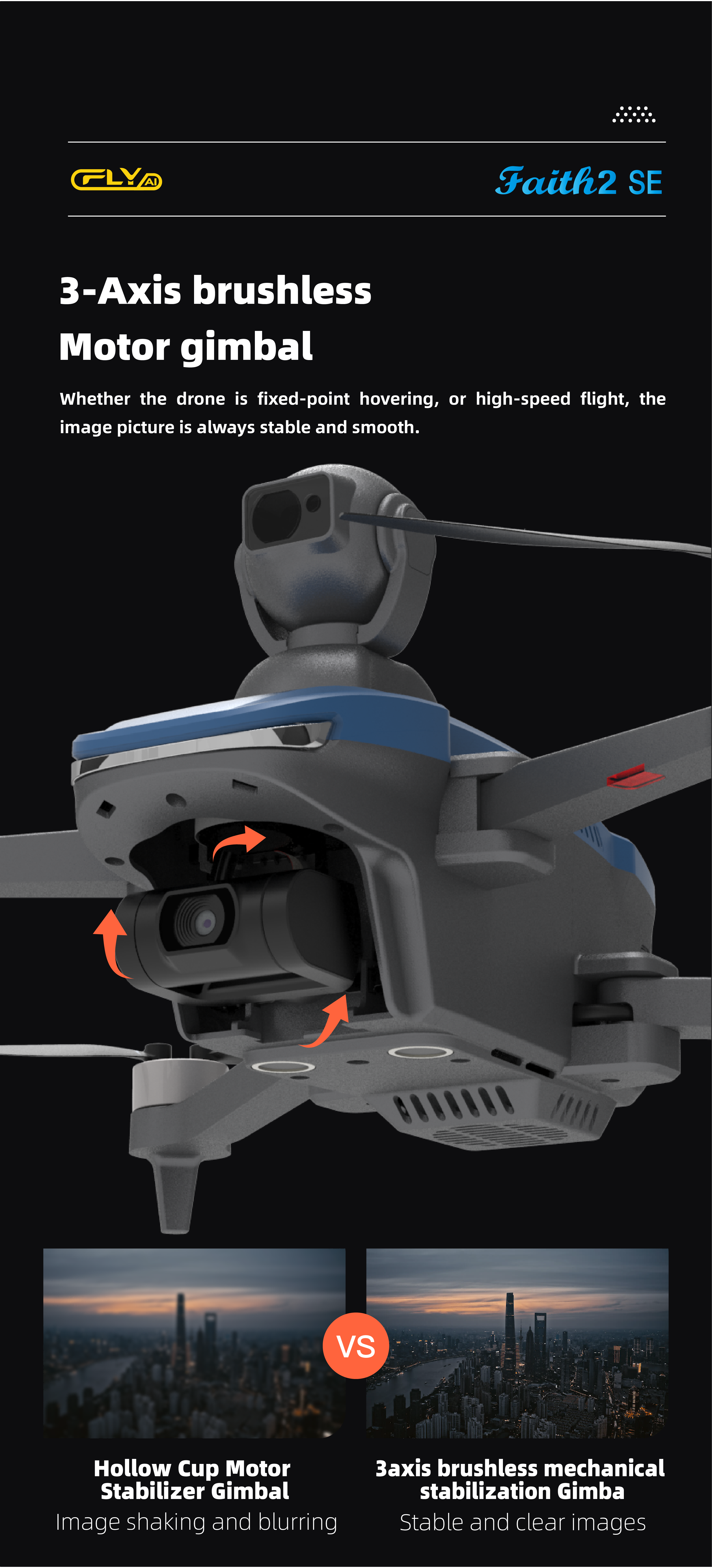 186*58*112 mm C-fly Faith 2 Se 3km Dual 4k Camera Hd Drones Brushless Radio Control Gps Obstacle Avoidance Professional Drone