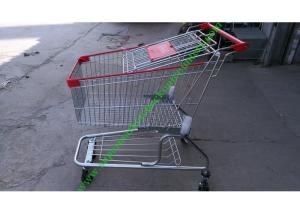 Quality 150 Litres Wire Shopping Trolley For Mall , American Style Steel Hand Push Cart wholesale