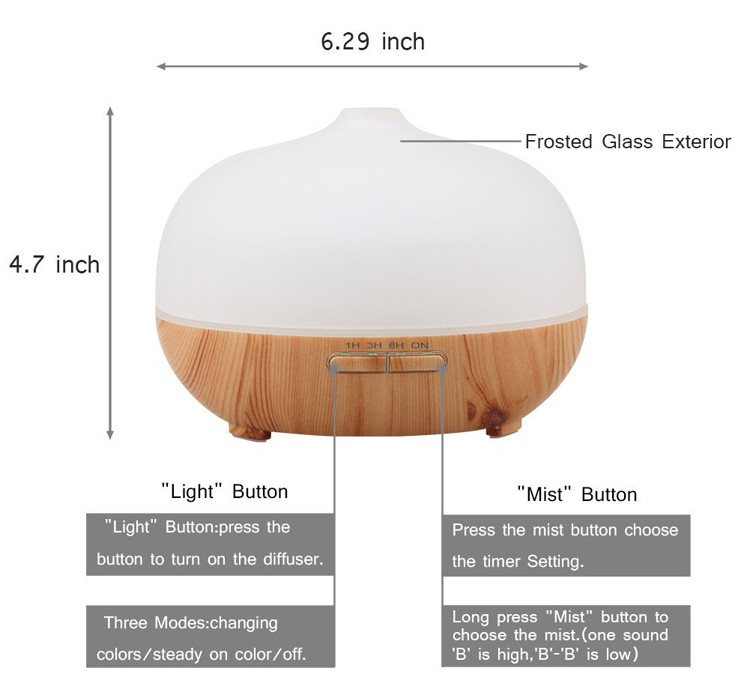 Frosted Glass Aroma Essential Oil Diffuser