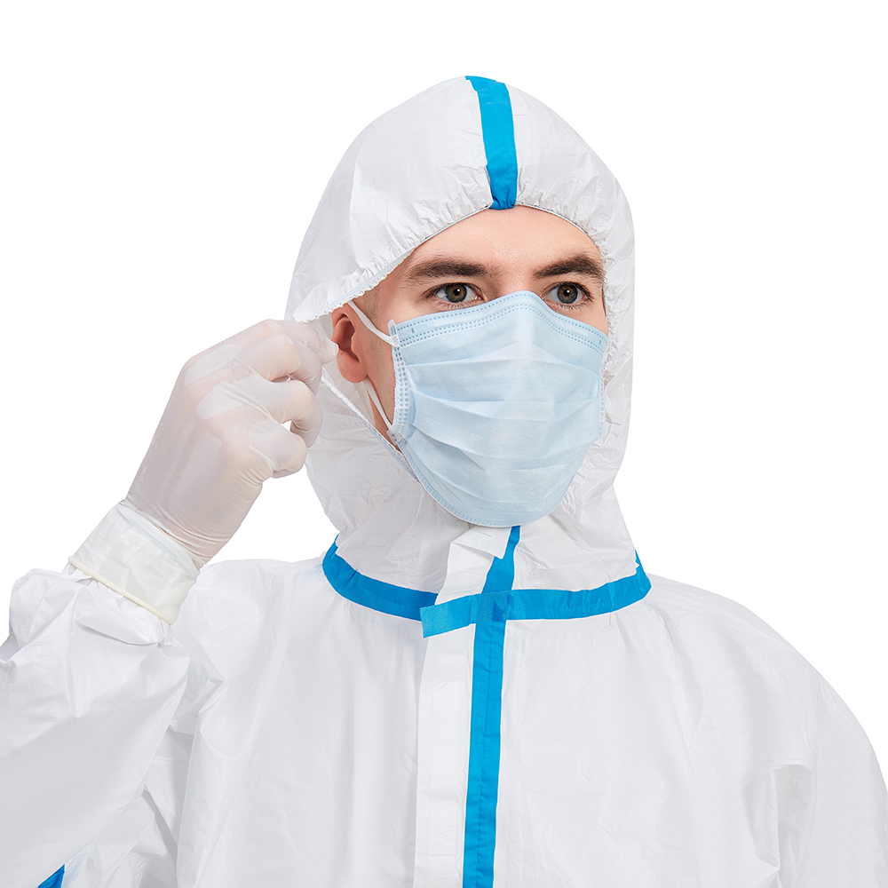 Film Spunbond Disposable Protective Coverall Breathable S-XXXL