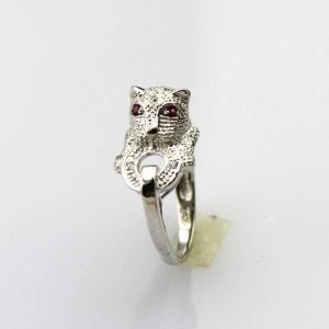 Quality Designer Jewelry Solid Sterling Silver Leopard Ring Pave Cubic Zirconia(SRJ700) wholesale