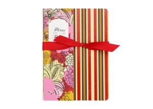 Quality Stripe Custom Printed Notebooks , Personalised Writing Journal Bookmark Bow Found wholesale