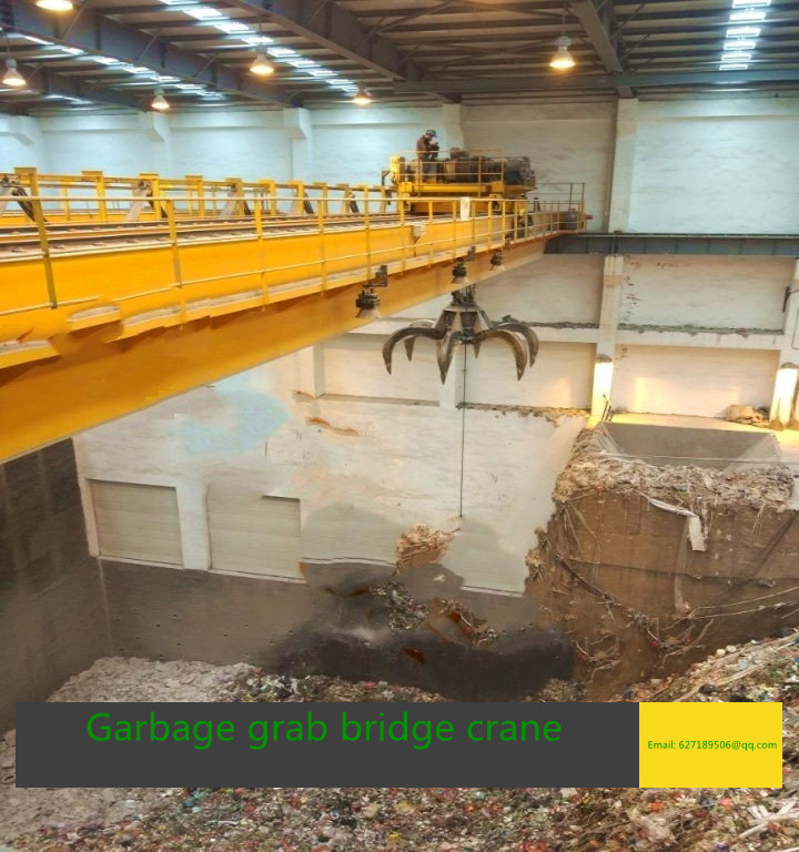 China's high quality and low price 25 ton garbage grab bridge double beam crane, power plant double beam crane, grab dou