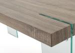 Glass Legs Wooden Top 68kgs Modern Dining Table