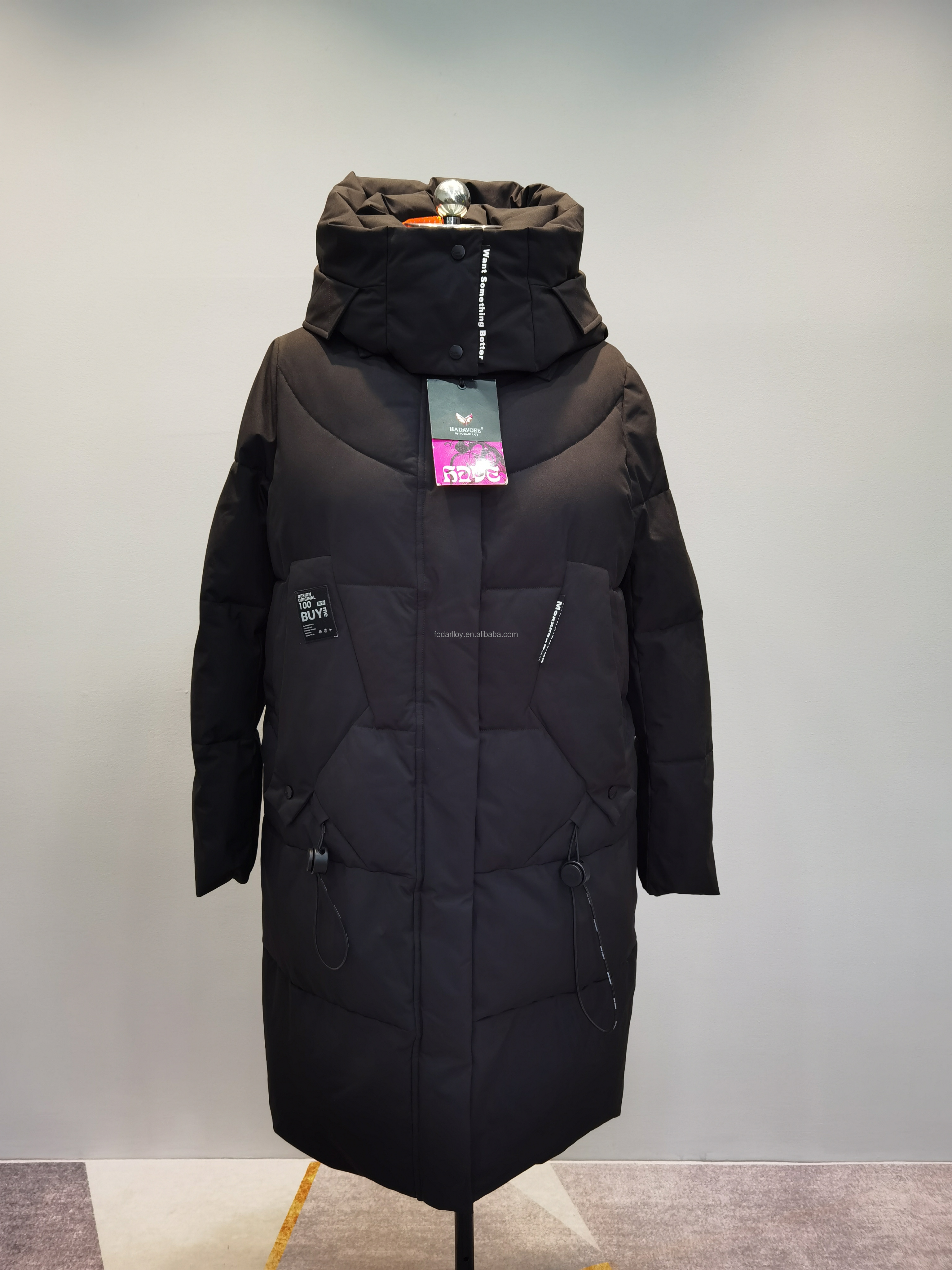 FODARLLOY Ladies Warm Hooded Cotton-padded Clothes Slim Long Down Winter Jackets Women Coats Woman Coat F22563