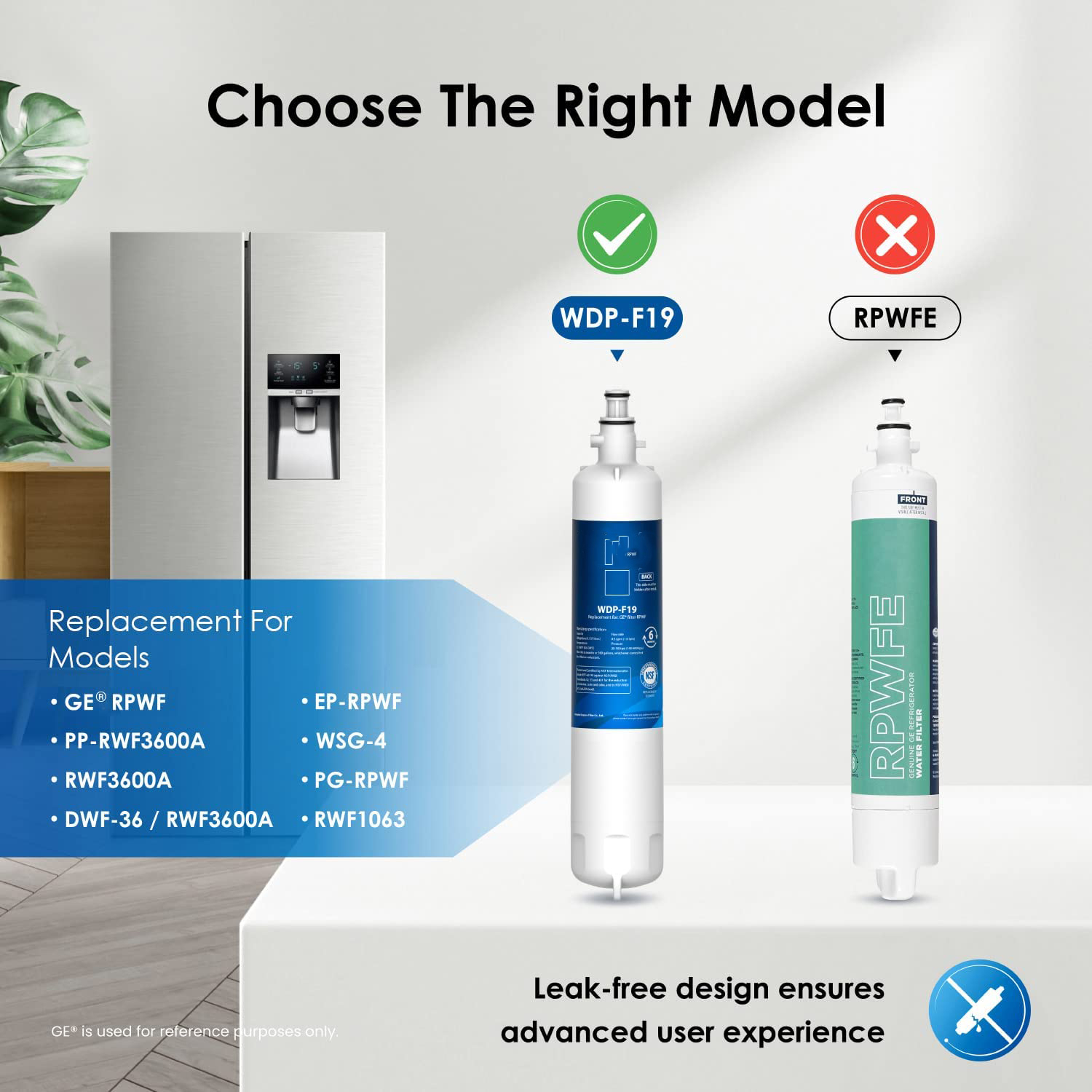 WDP-F19 Certified Refrigerator Waters Filter Replacement Cartridge with Private Mold