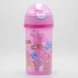 Quality 600ml Plastic Children Water Bottle with Drinking Straw Lid wholesale
