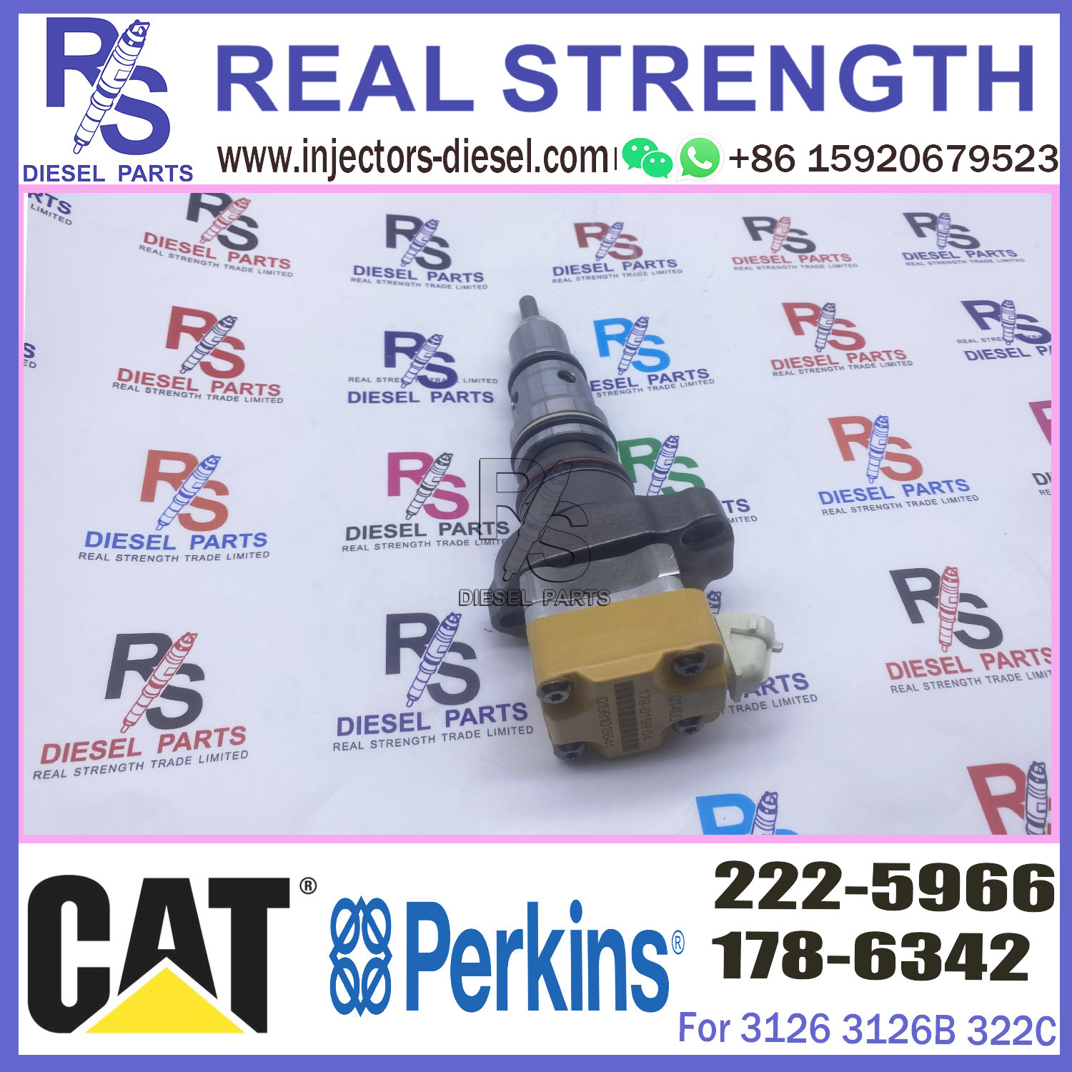 Diesel engine fuel injector 222-5966 2225966 diesel injector assembly fuel injection spare parts 222-5966