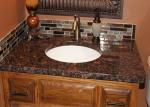 Modern Brown Granite Slab Countertops Kitchen Cabinet Full Bullnose Edging