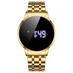 44mm Waterproof Digital Watch Round Shape LED Screen Water Resistant 3ATM Chrono