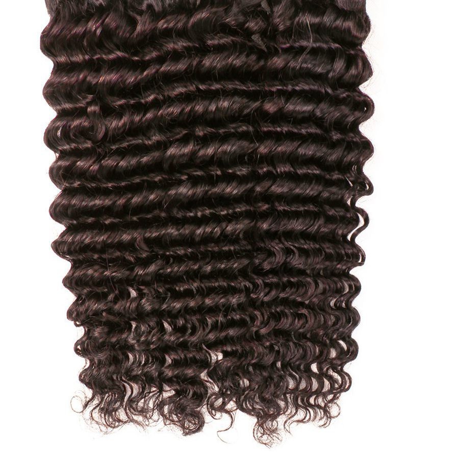 #2 Dark Brown Deep Wave Remy Human Hair Bundles Sew In Weave Bundles Brazilian Bundle Deals