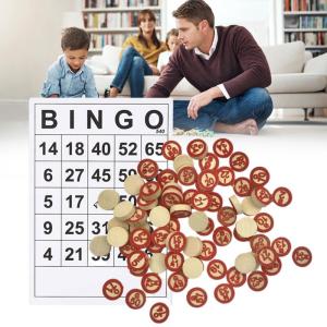 Quality Vintage Wooden Chess Bingo Game With 40 Bingo Number Cards DIY wholesale