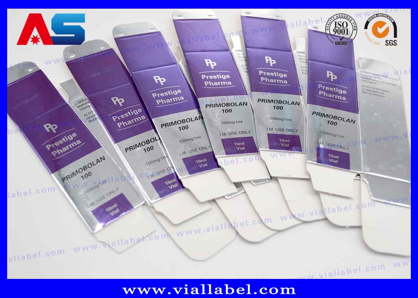 Customize Carton 10ml Vial Boxes Gold Foil Embossed Metalic Blue Color UV Matt Printing