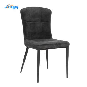 Quality Fashionable Black Leather Dining Chairs DC-7538 Hard Wearing With Metal Frame wholesale