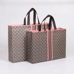 Logo Printed Gilding Striped Apparel Paper Bag Packaging For Clothes