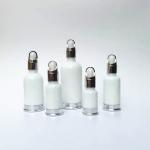 Luxury Empty 15ml 30ml Glass Face Oil Serum Bottle Packaging Cosmetic Pump