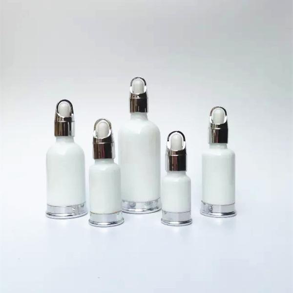 Luxury Empty 15ml 30ml Glass Face Oil Serum Bottle Packaging Cosmetic Pump