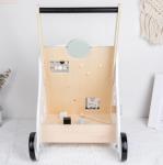 Multifunctional Anti Rollover Wooden Trolley Walker For Infant