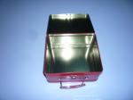 Red Painted Square Tin Containers / Metal Tin Can For Cosmetic