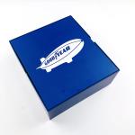 Custom Printed Dark blue Matte Rigid Paper Box lid and base Gift Box For Shoes