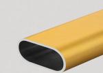 Flat Oval Aluminum Tubing , Cutting 6061 Powder Coated Aluminum Extrusion Tube