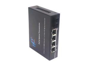 Quality HD-1 Fiber Port &amp;4 X 10/100Base TX Fiber Ethernet Media Converter CE FCC RoHS wholesale