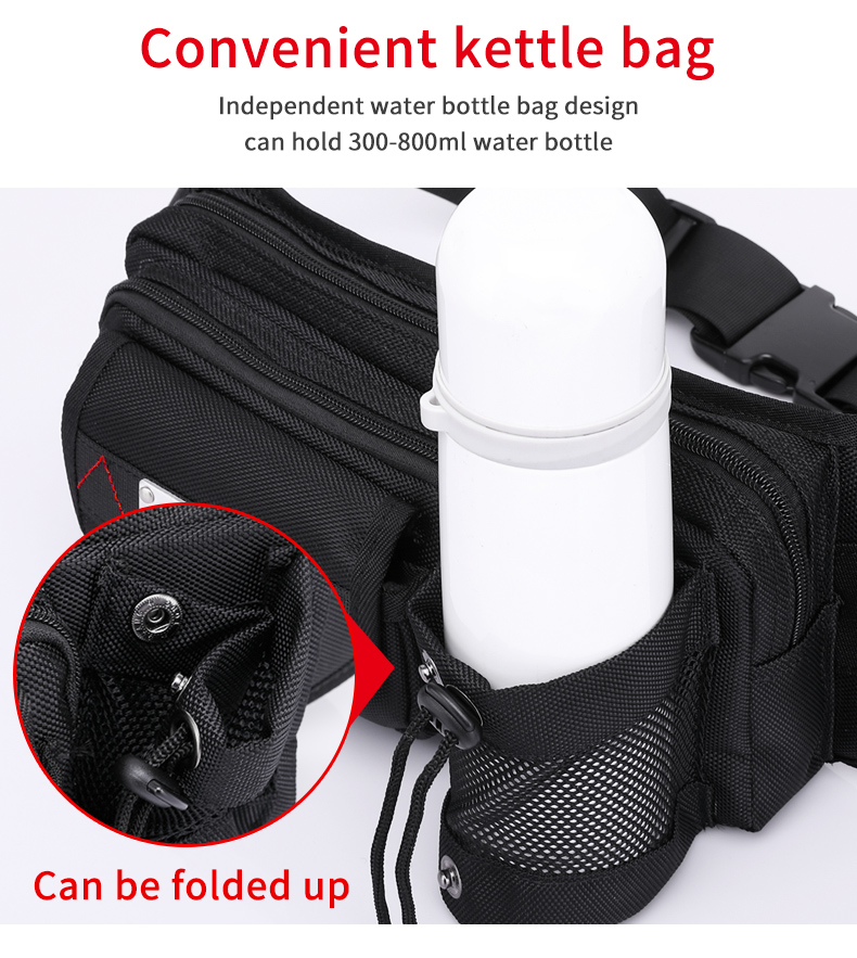 Leisure Style Men'S Outdoor Waterproof Waist Bag Length 27cm Lightweight