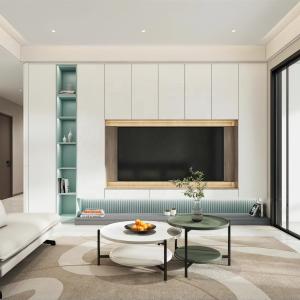 Quality 2022 Home Interior Wall Decorating Ideas Modern Living Room Wood PANEL TV Cabinet Design wholesale