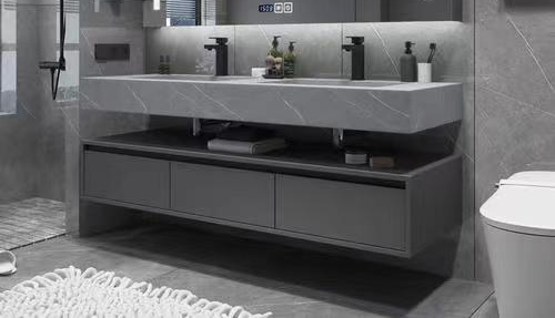 Upgrade Your Bathroom with YALIG Custom Gold Double Sink Vanity Combo and Wall Mount