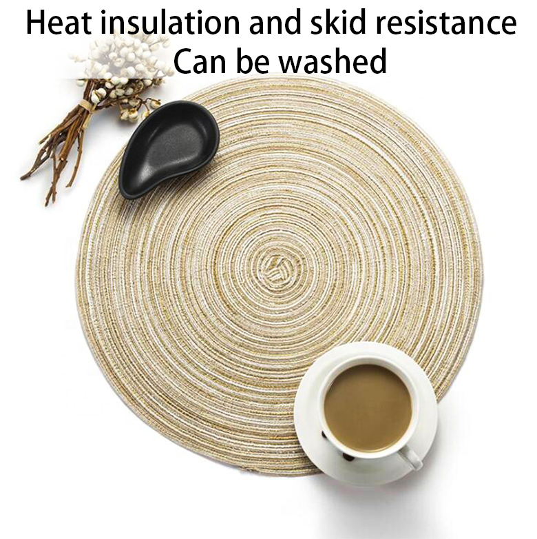 Waterproof Washable Non Slip Mat for Transitional Design Style Placemats in Round Shape