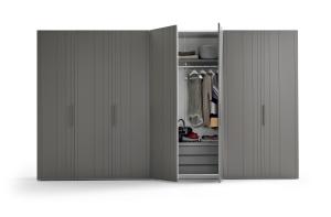 Quality Grey Wardrobe Design PVC Material Flat Eased Edge ODM OEM wholesale